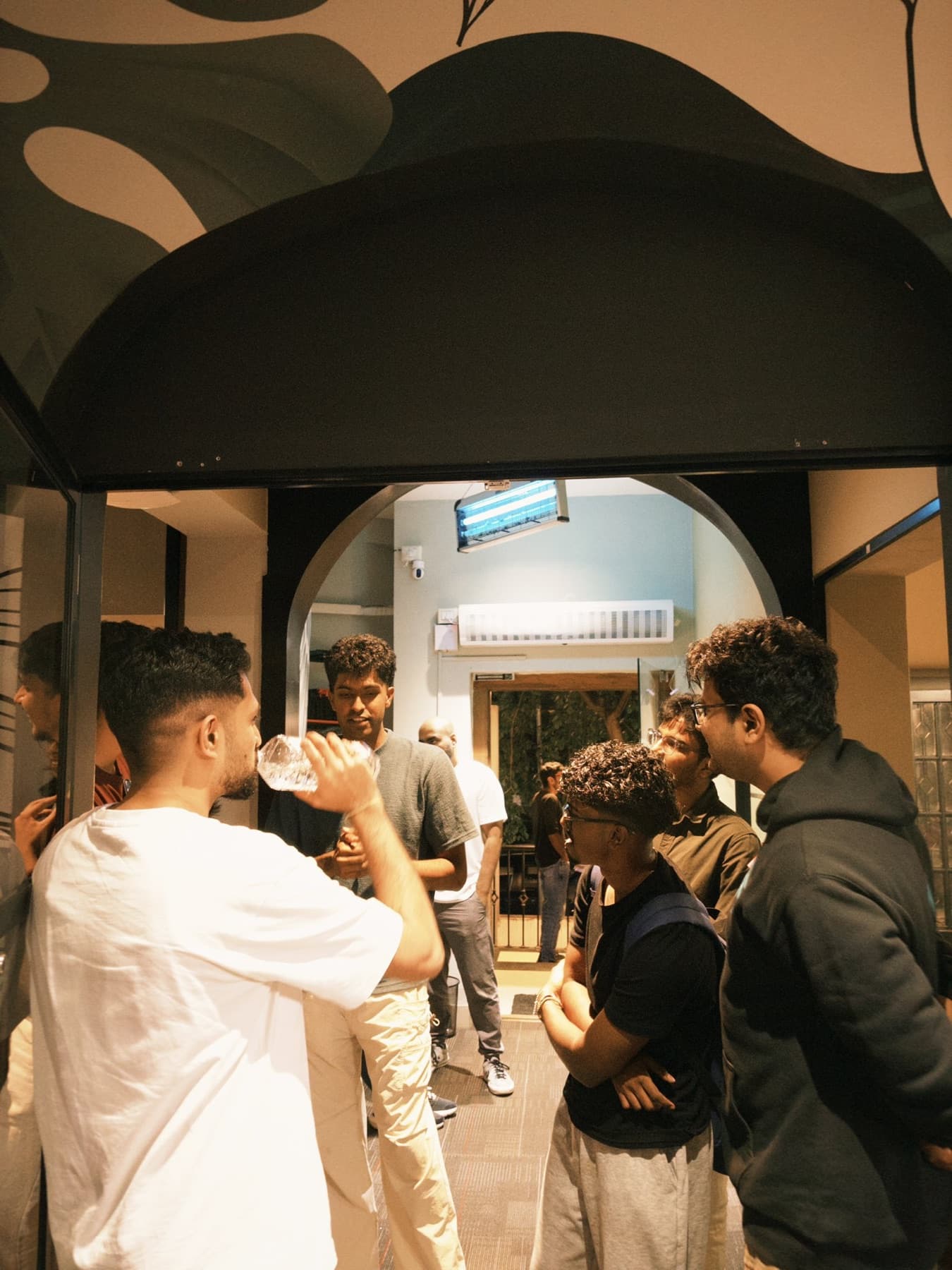 builders talking together at an evening gathering